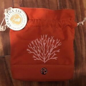 Spartina 449 Orange Coral Drawstring Bag